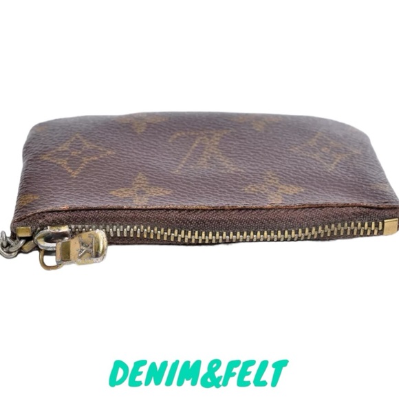 🤎LOUIS VUITTON Brown Monogram Leather LV Pochette Cre Coin Case | PRELOVED 🤎 - Picture 5 of 10